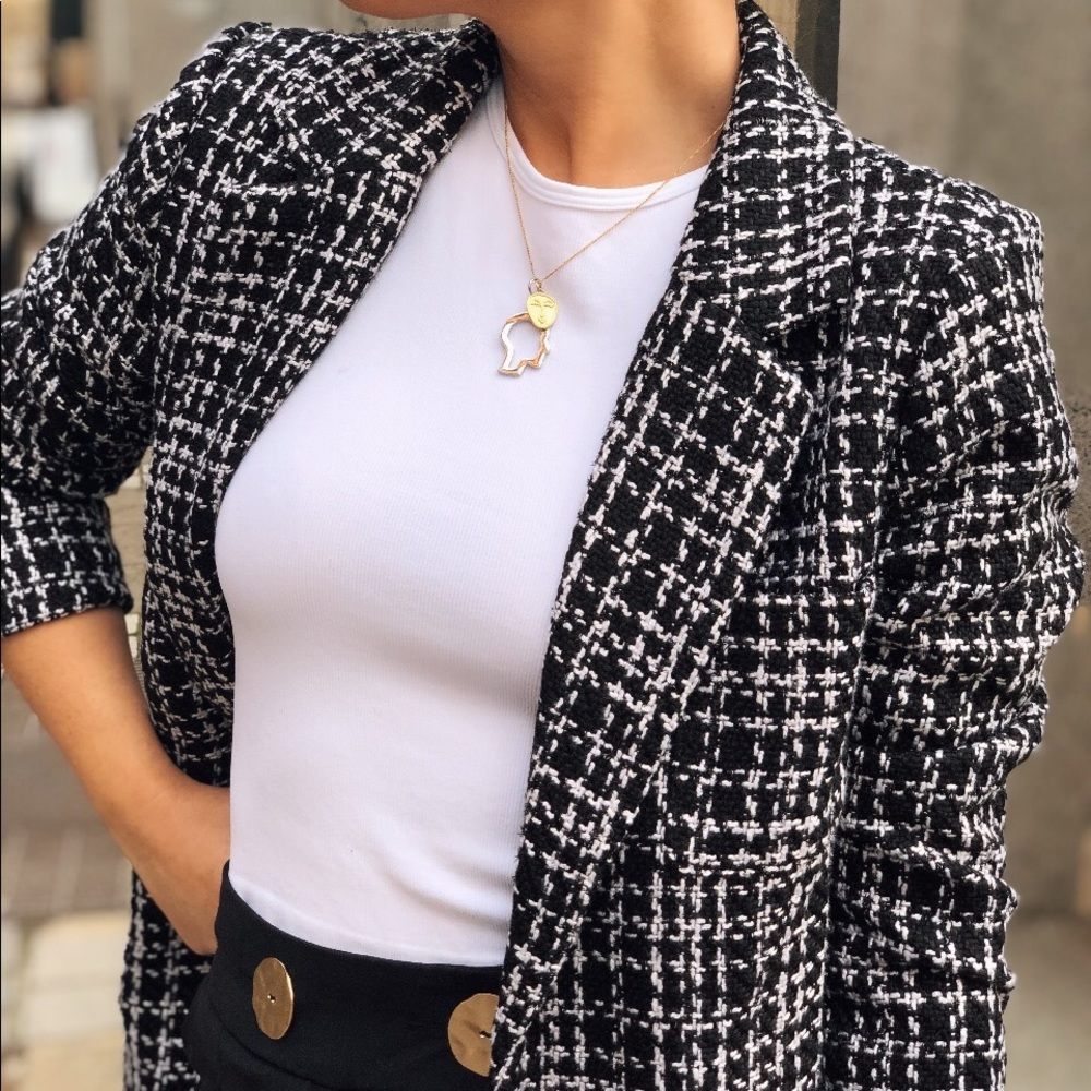 Honey Punch Tweed Blazer - Black & White - Picture 7 of 8